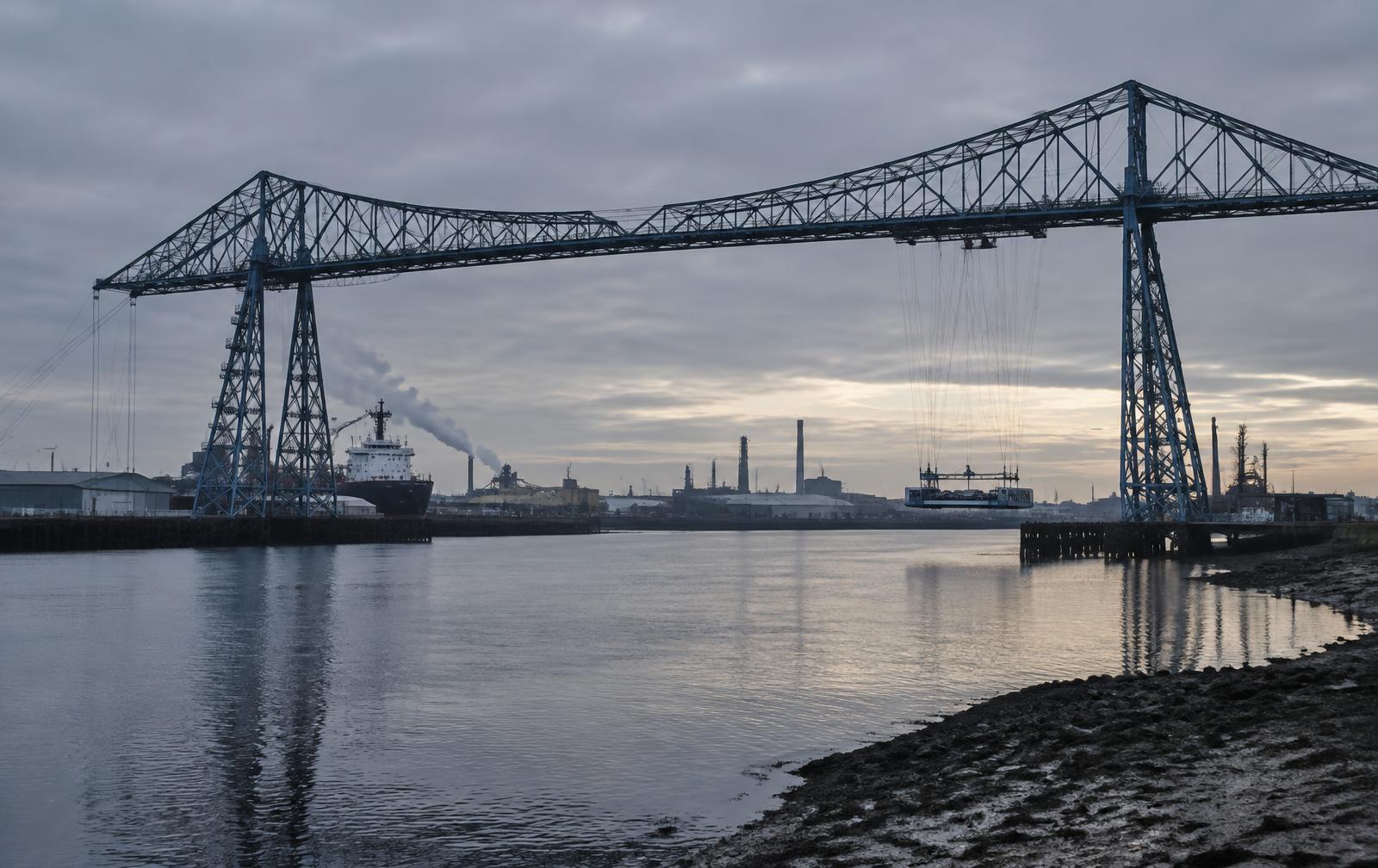 The Transporter Bridge over the River Tees at dawn